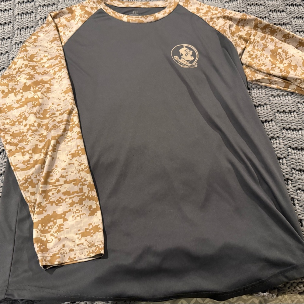 FSU Colosseum Gray and Tan Camouflage long sleeve shirt - Picture 3 of 4